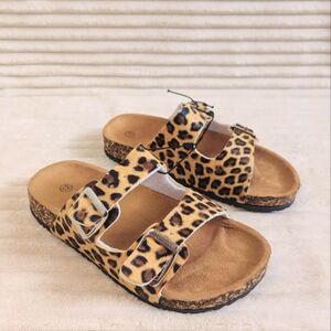 Girls leopard print sandals size 12 kids